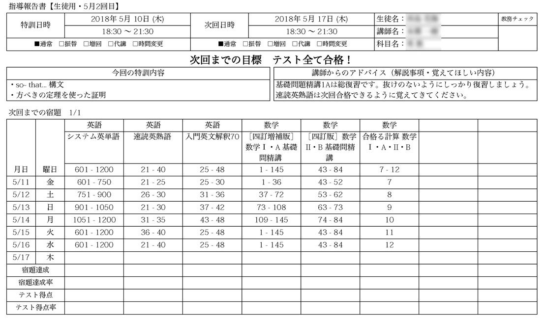 電子指導報告書